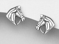 Stecker Ohrringe, 925 Sterling Silber - Pferdekopf Motiv