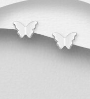 Schmetterling Stecker Ohrringe, 925 Sterlig Silber,...