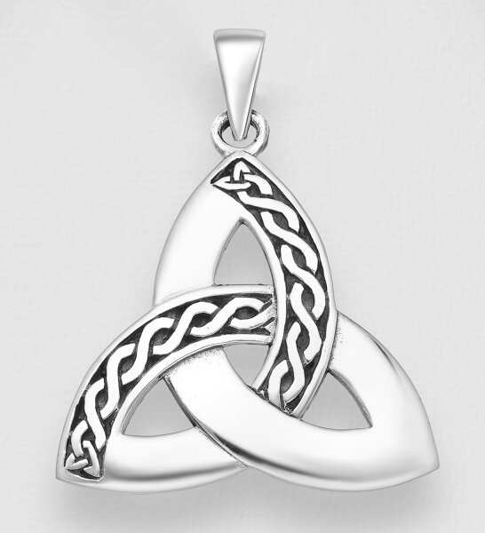 925-Sterling-Silber, Keltisch-christlicher Anhänger, Dreifaltigkeit