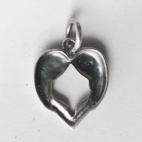 Herz aus Engelsflügel - 925 Sterling Silber , geschwärzt - Ketten-Anhänger